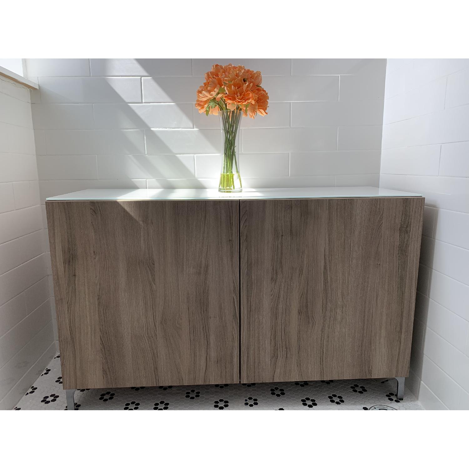 Ikea Light Wood & Glass AptDeco