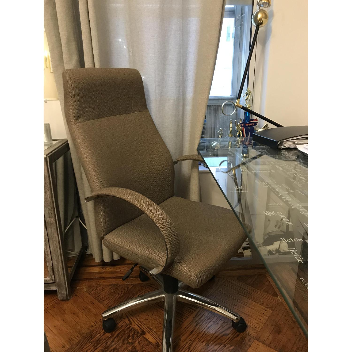 Ikea Glass Top Desk w/ Wheels - image-1