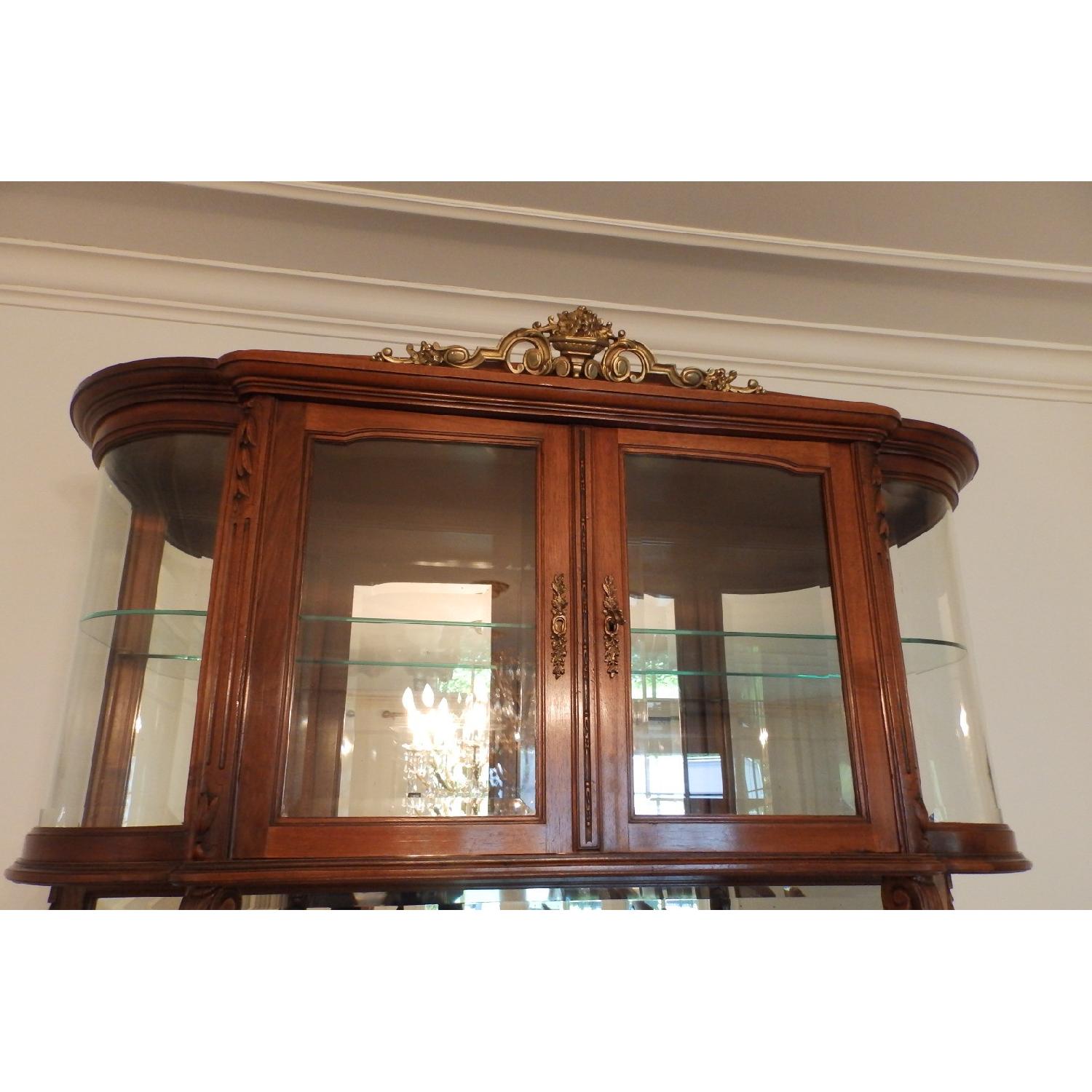 Antique French Marble Top Carved Buffet/Sideboard w/ Hutch - image-3