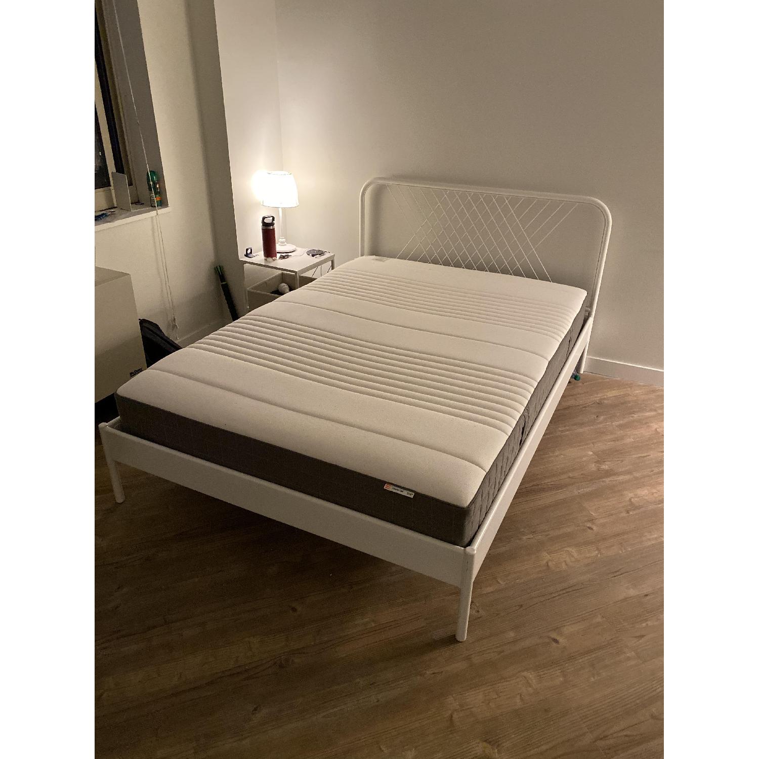 Ikea White Metal Full-Size Bed - image-1