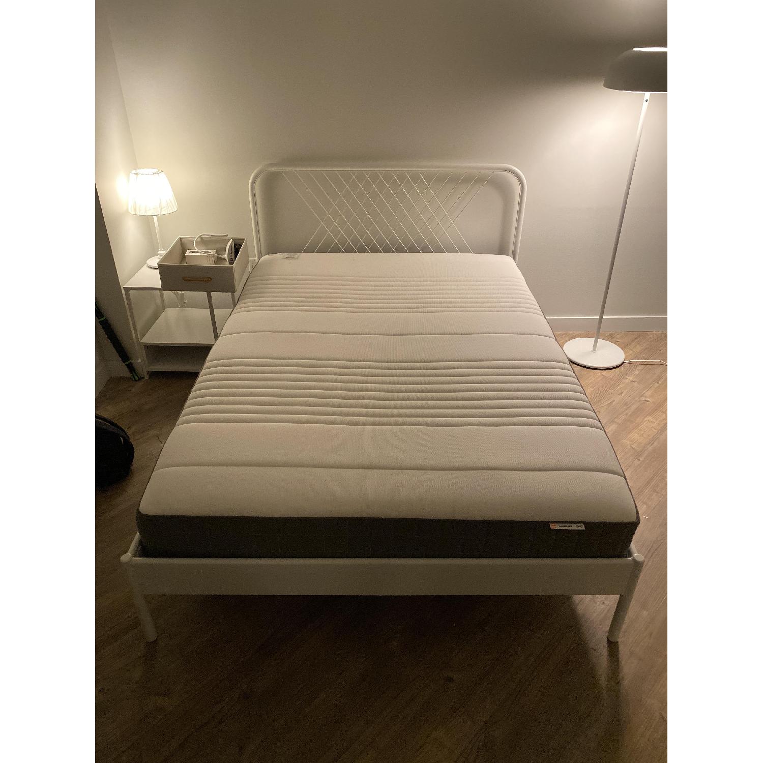 Ikea White Metal FullSize Bed AptDeco