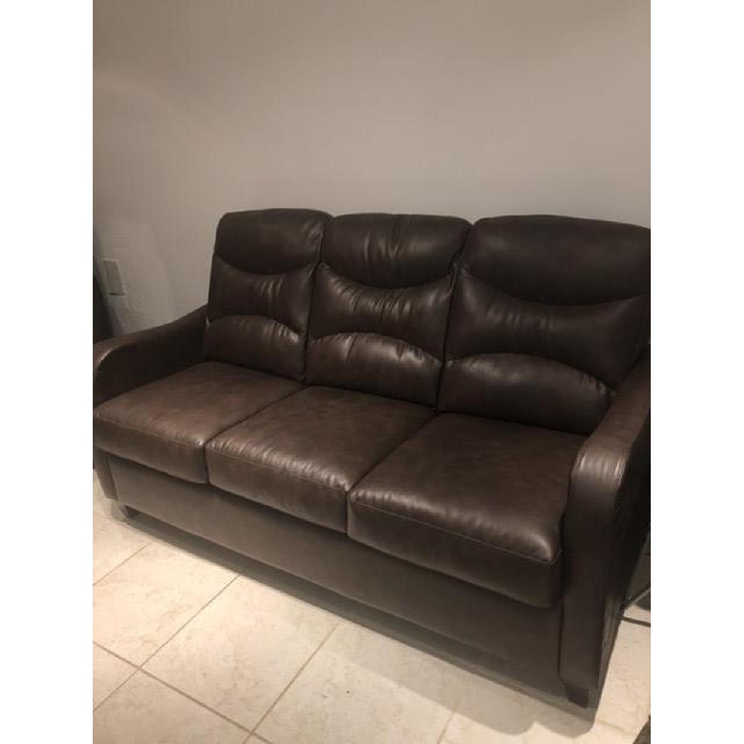 Jennifer Convertibles Leather Sleeper Sofa & Chair AptDeco