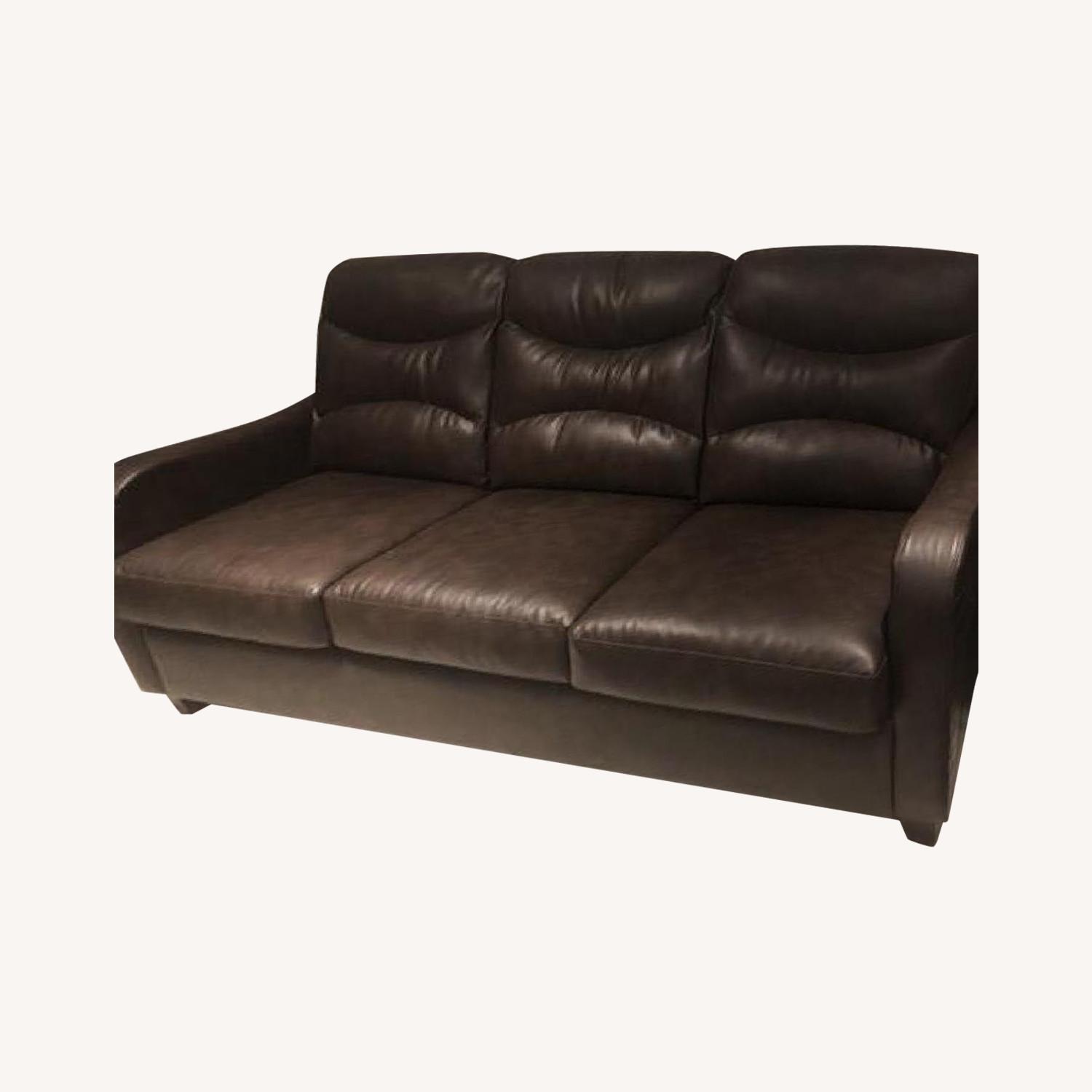 Jennifer Convertibles Leather Sleeper Sofa & Chair AptDeco