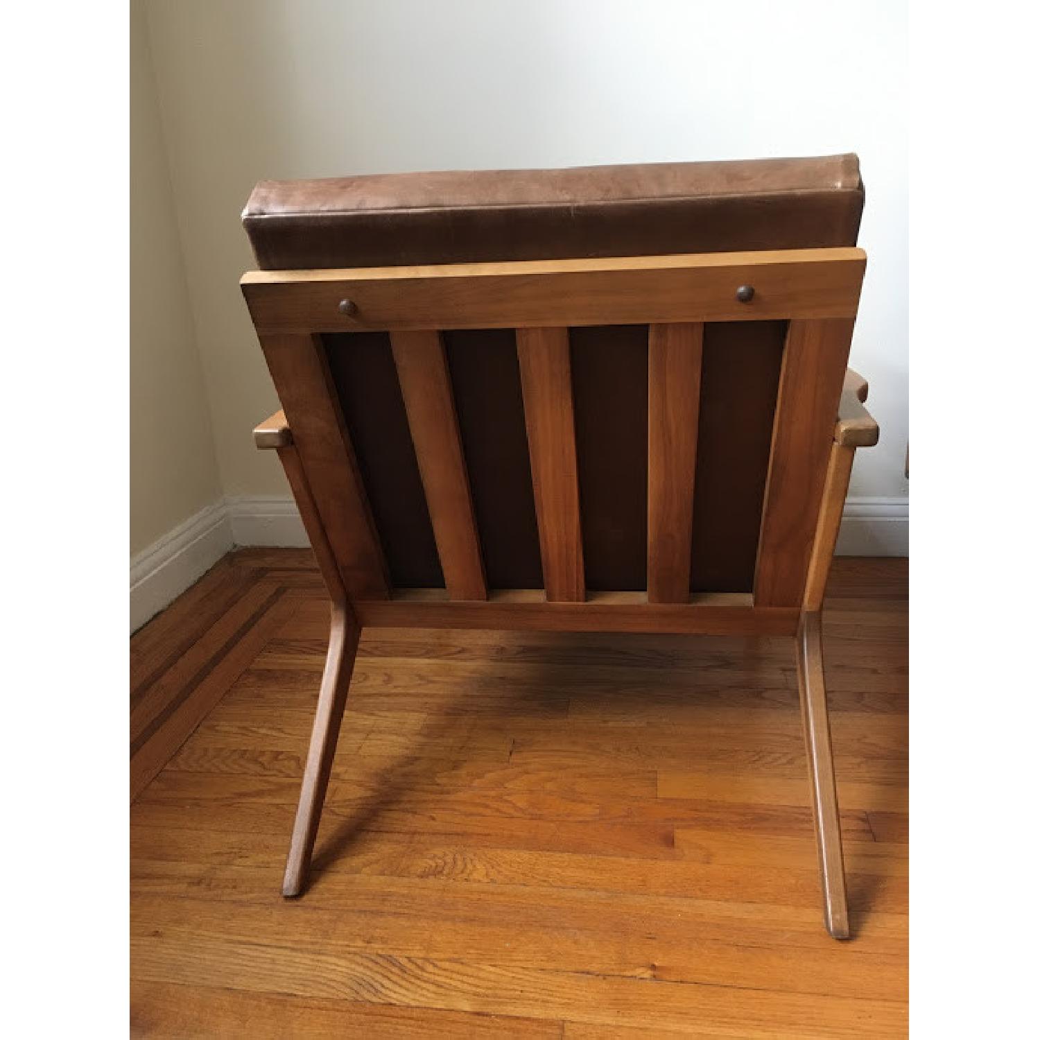 Crate & Barrel Cavett Leather Wood Frame Chair - image-5