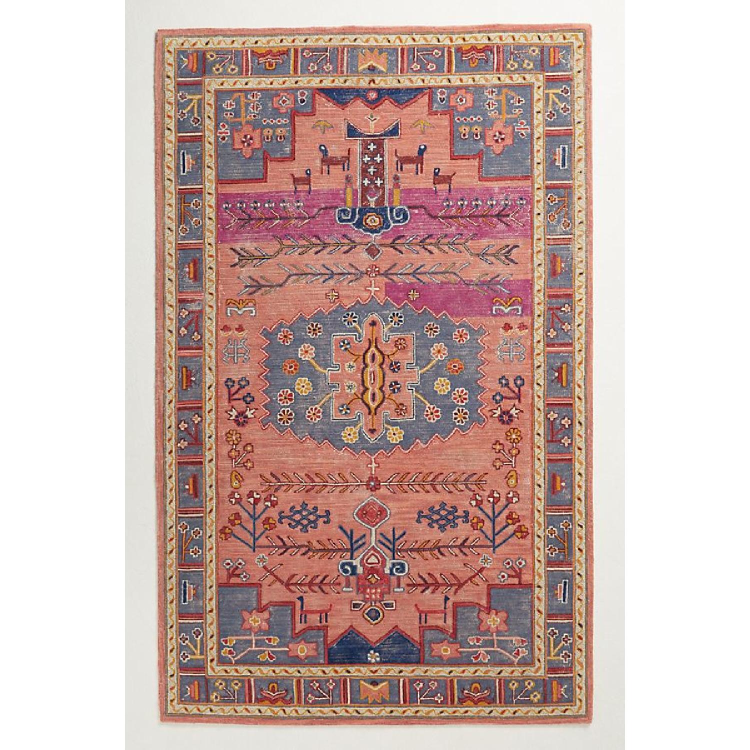 Anthropologie Tribal Print Multi-Color Wool Rug - image-0