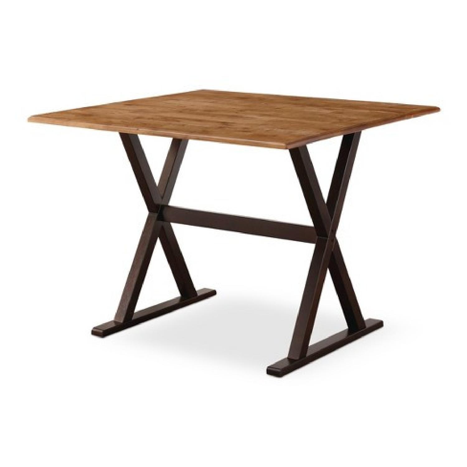 Threshold Square Drop Leaf Rustic Dining Table AptDeco