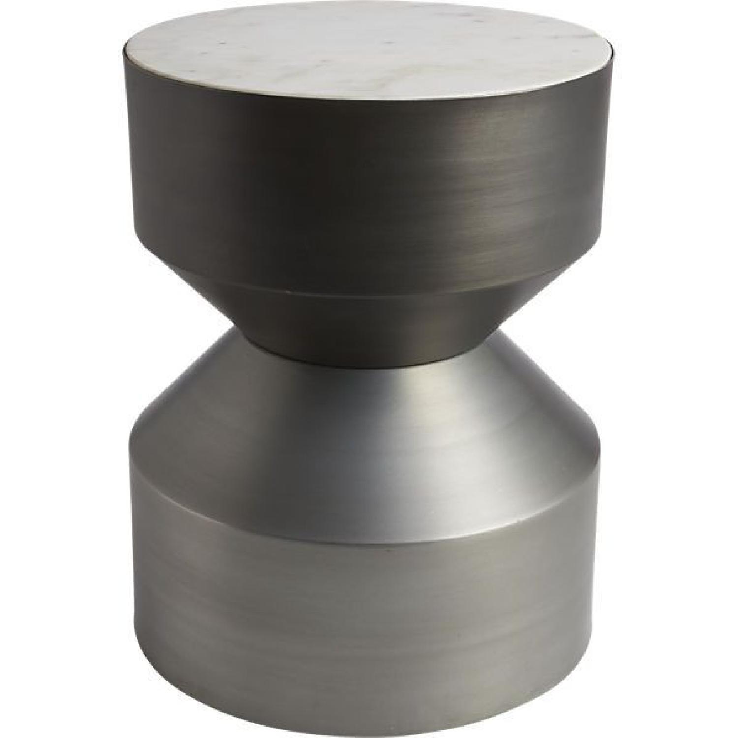 CB2 Marble & Metal Side Table - image-0