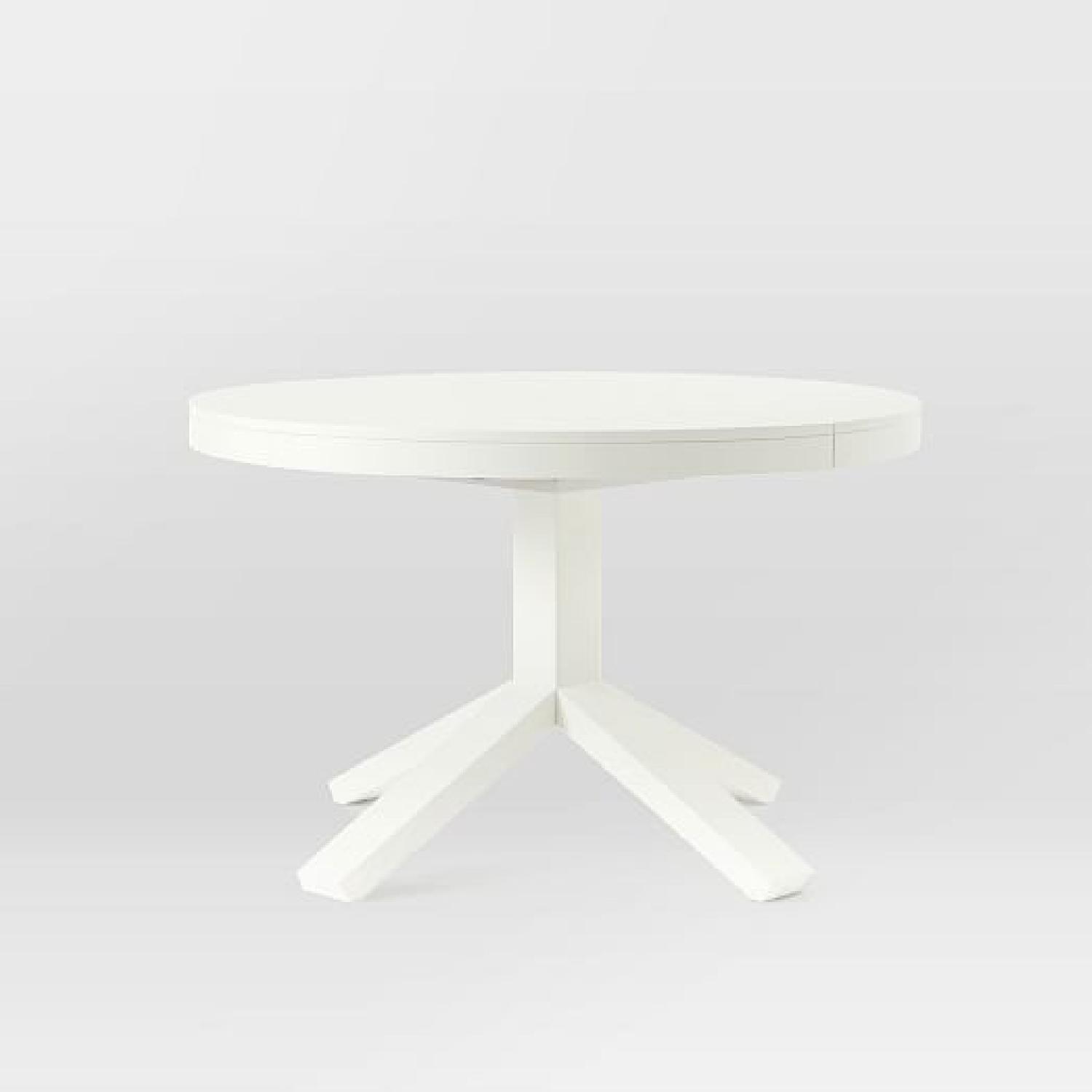 West Elm Poppy Expandable Round White Dining Table - image-5