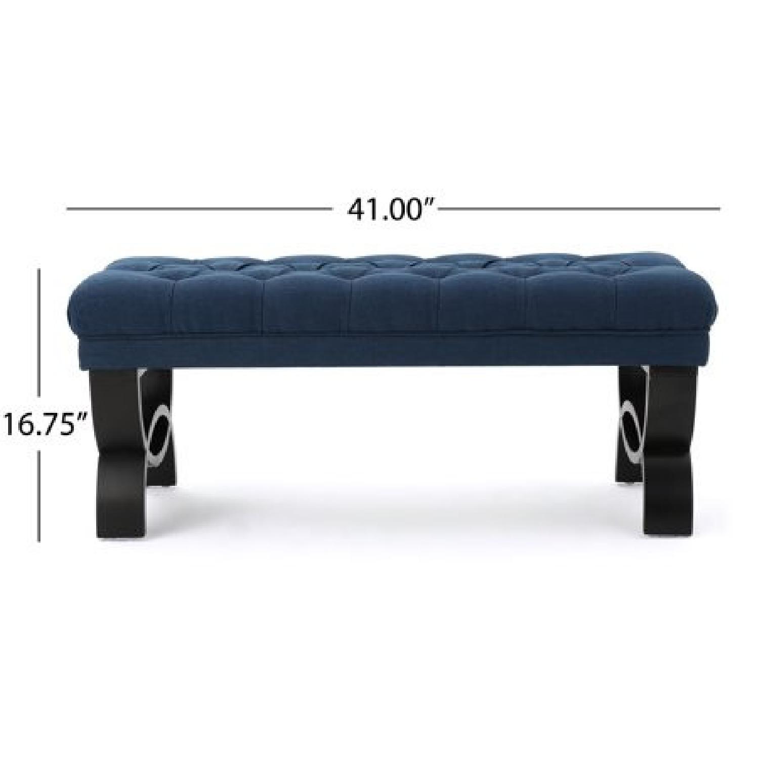 Christopher Knight Home Dark Blue Fabric Ottoman Bench - image-4