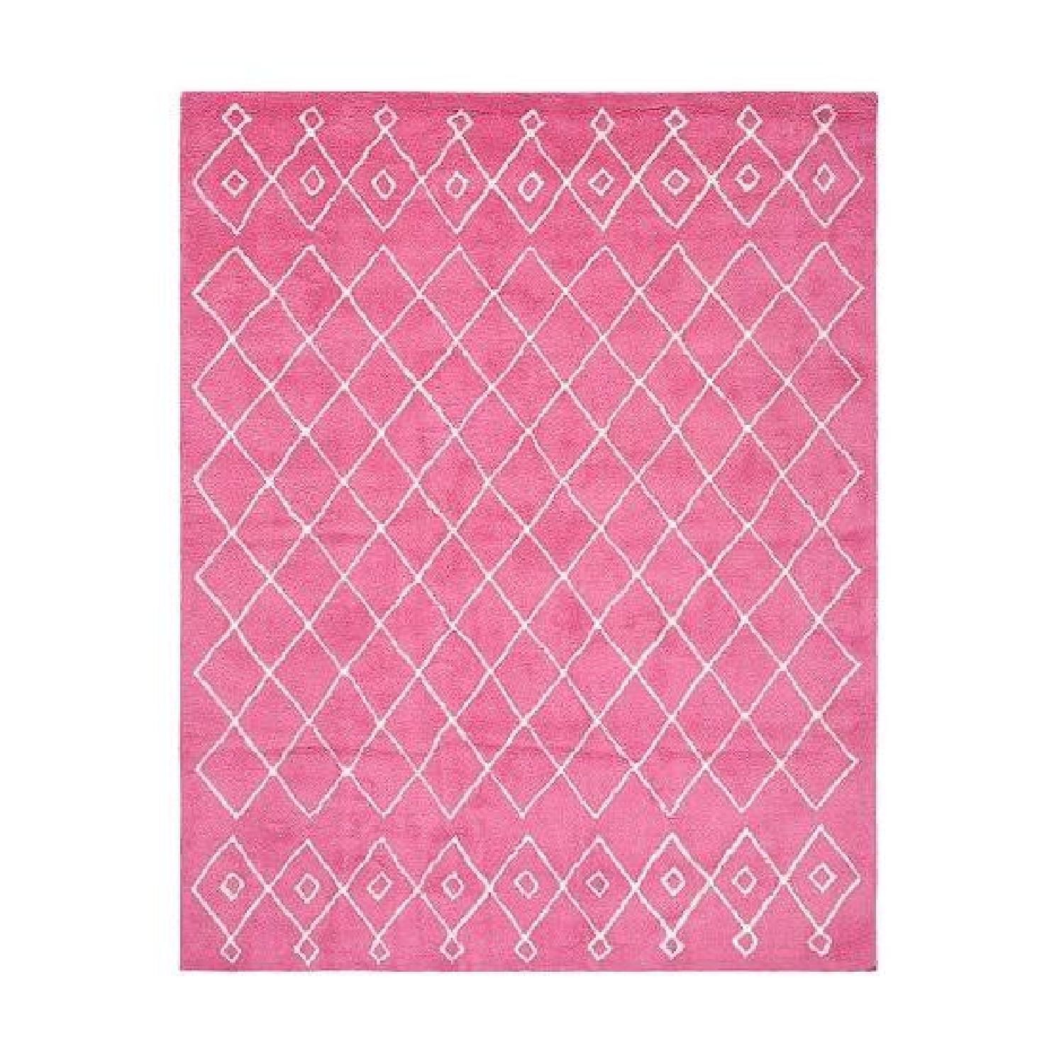 Pottery Barn Kids Hadley Pink Area Rug - image-0
