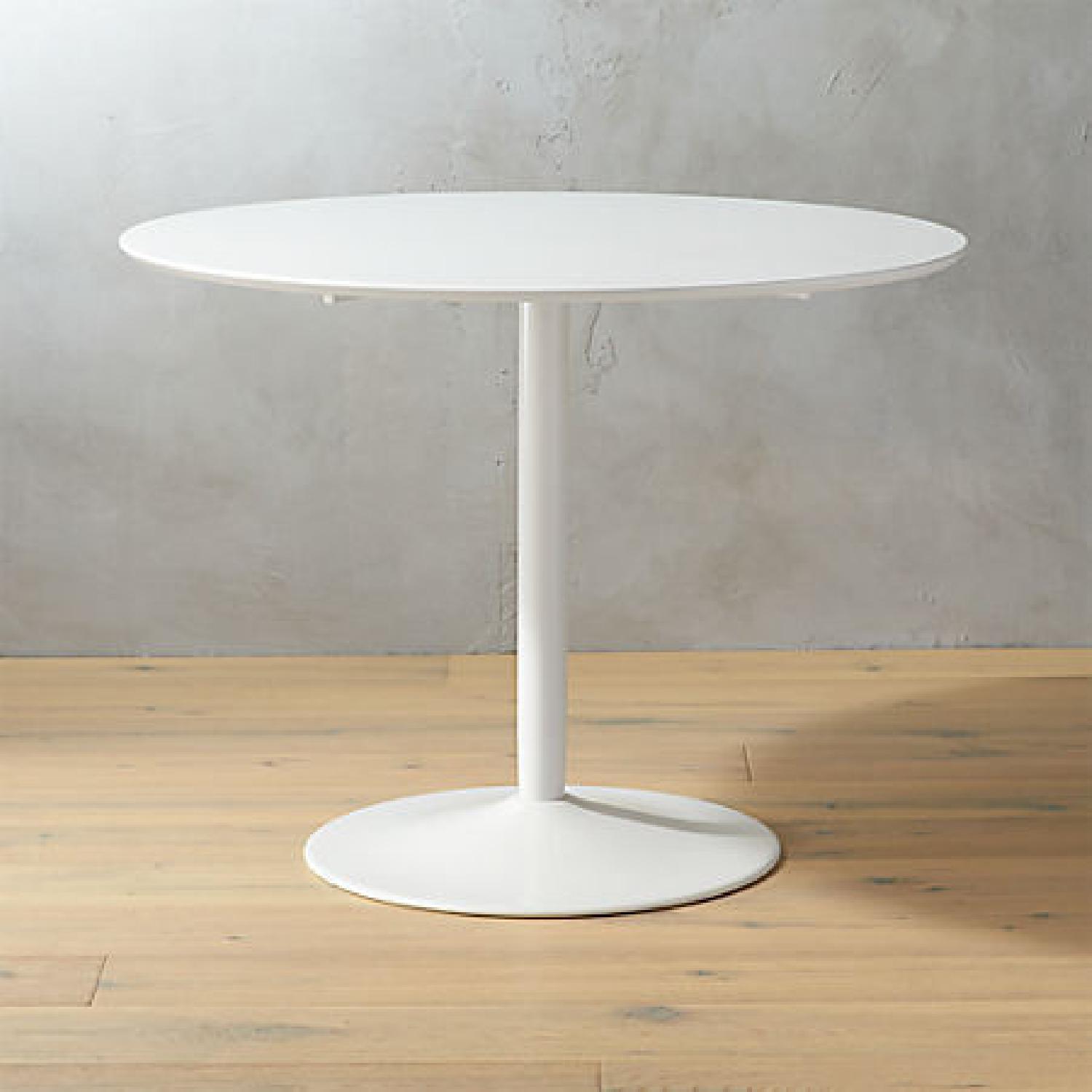 CB2 White Round Dining Table - image-1