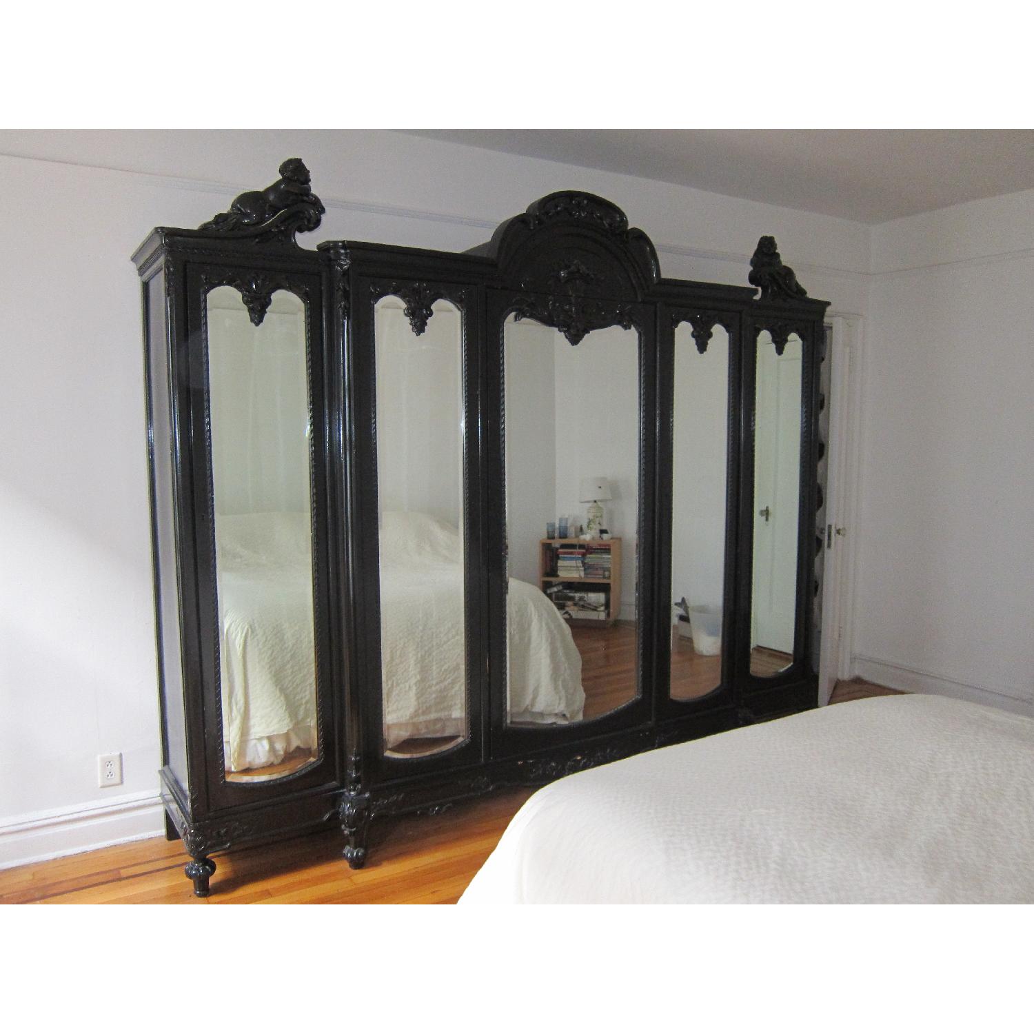 Louis XV French Black Lacquer Armoire/Wardrobe - image-2