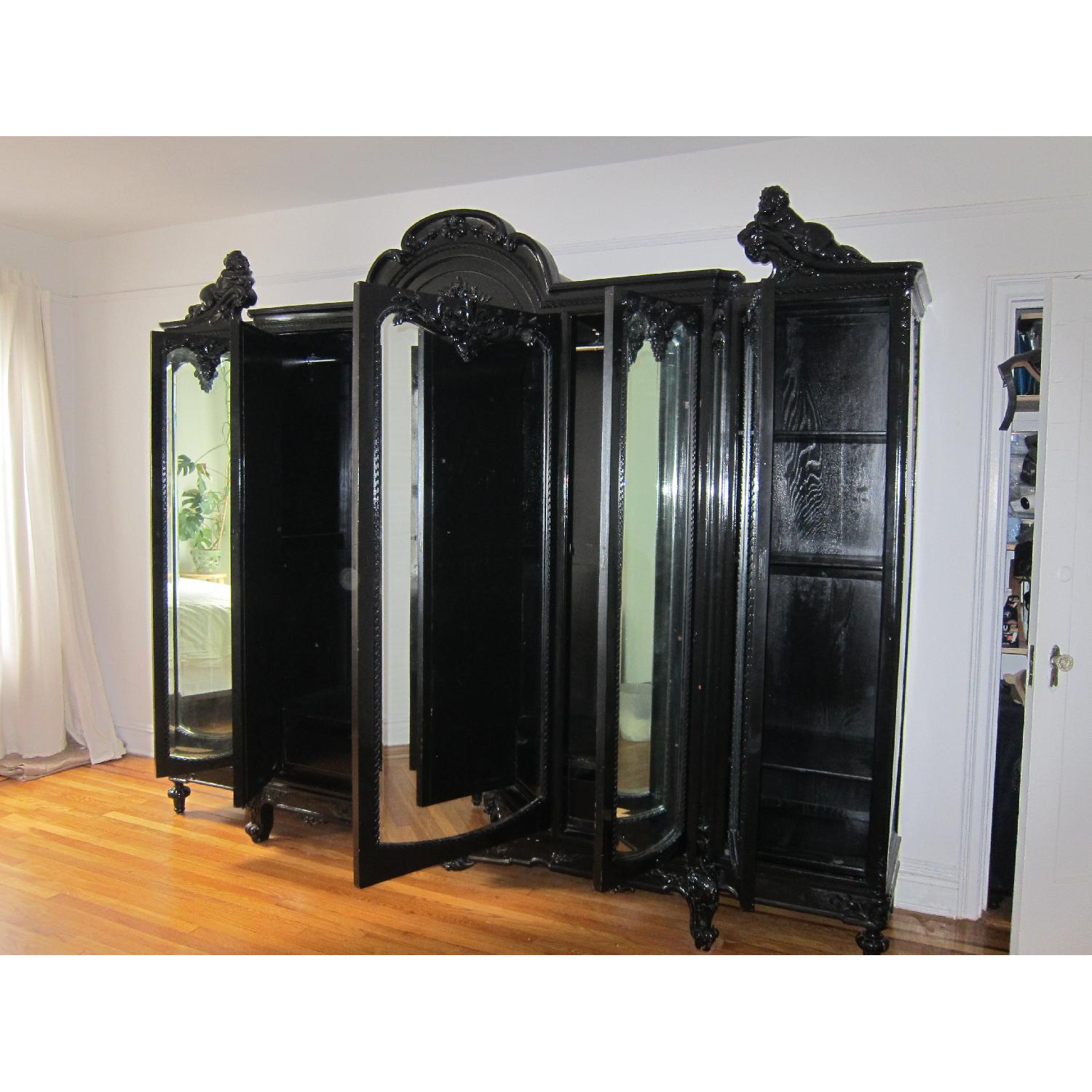 Louis XV French Black Lacquer Armoire/Wardrobe - image-4