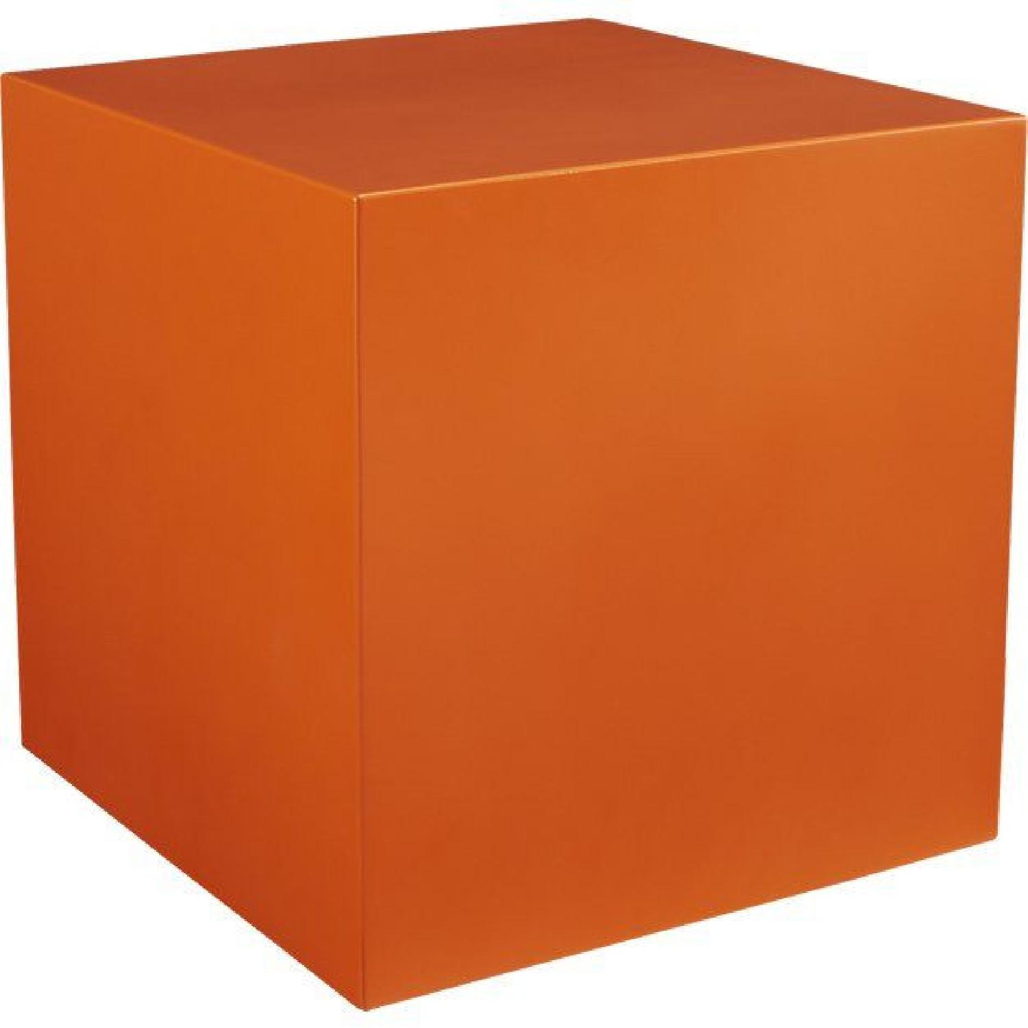 CB2 Cube Table in Orange - image-0