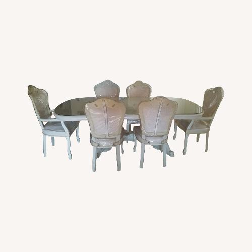 Used Innovation USA Beige Italian 7-Piece Dining Set for sale on AptDeco