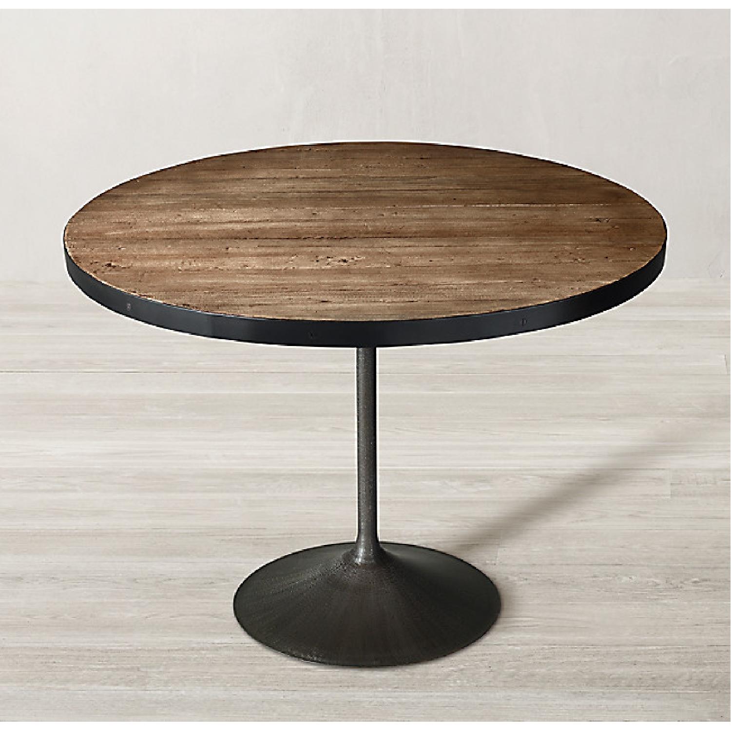 Restoration Hardware Aero Reclaimed Elm Round Dining Table - AptDeco