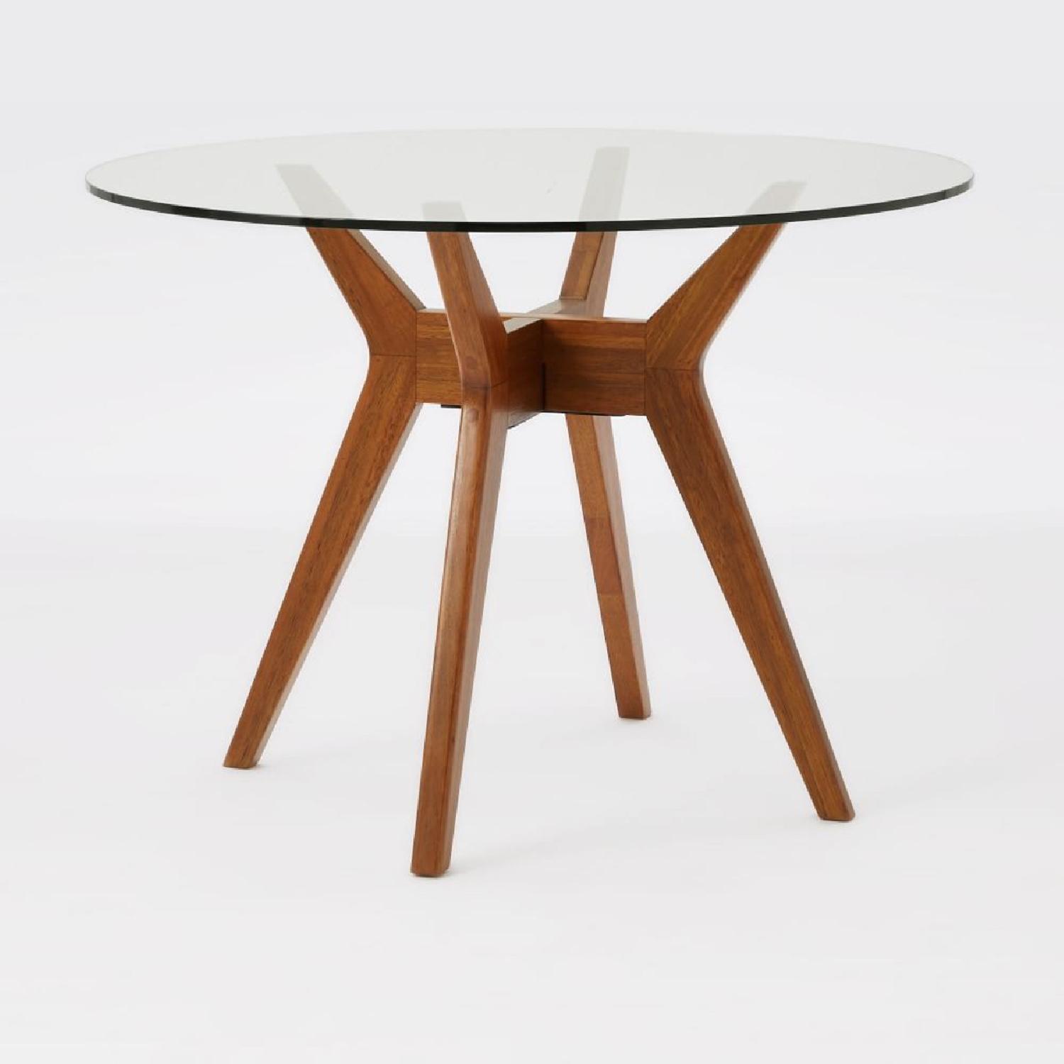West Elm Jensen Round Dining Table in Glass/Walnut - image-4
