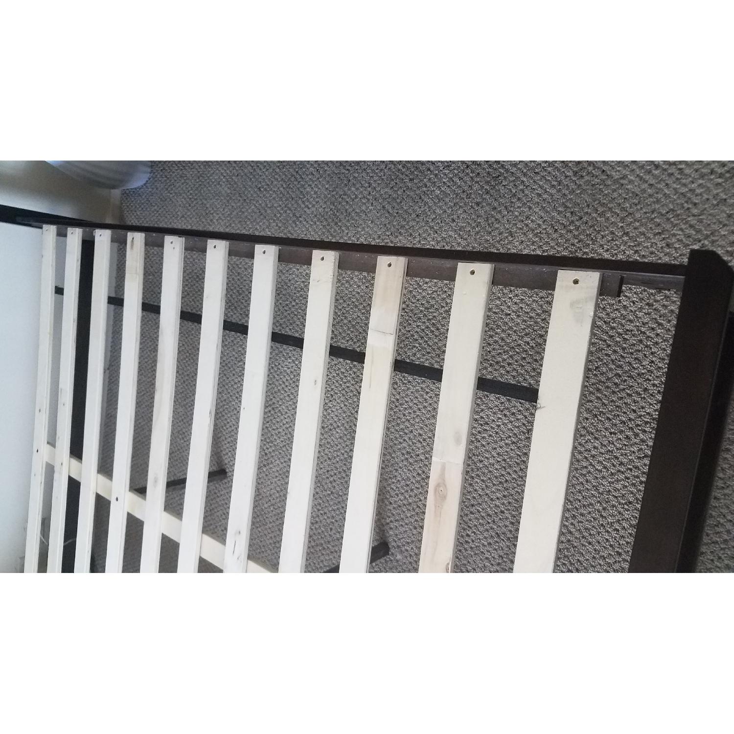 Raymour & Flanigan Merlot Wood Bed w/ Tufted Headboard - image-4