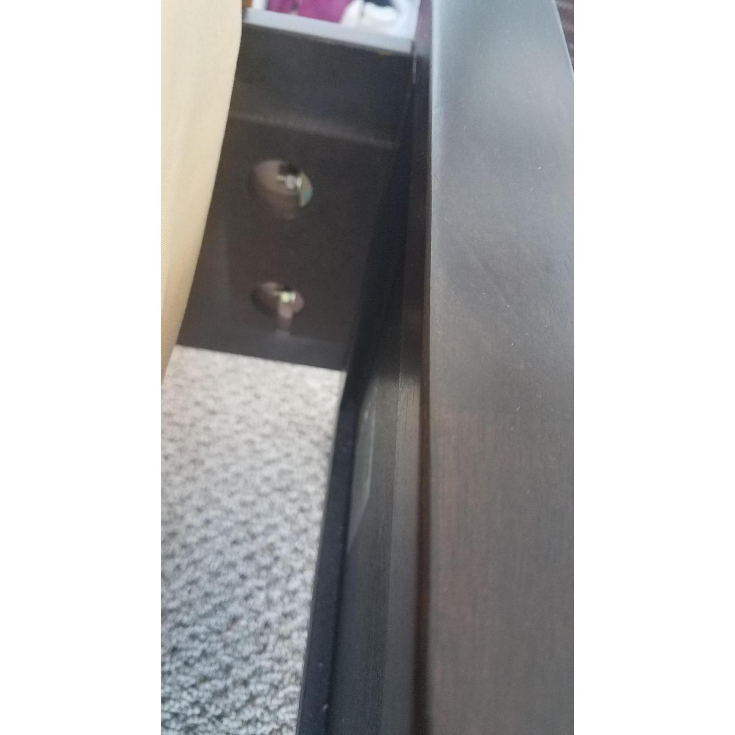 Raymour & Flanigan Merlot Wood Bed w/ Tufted Headboard - image-7