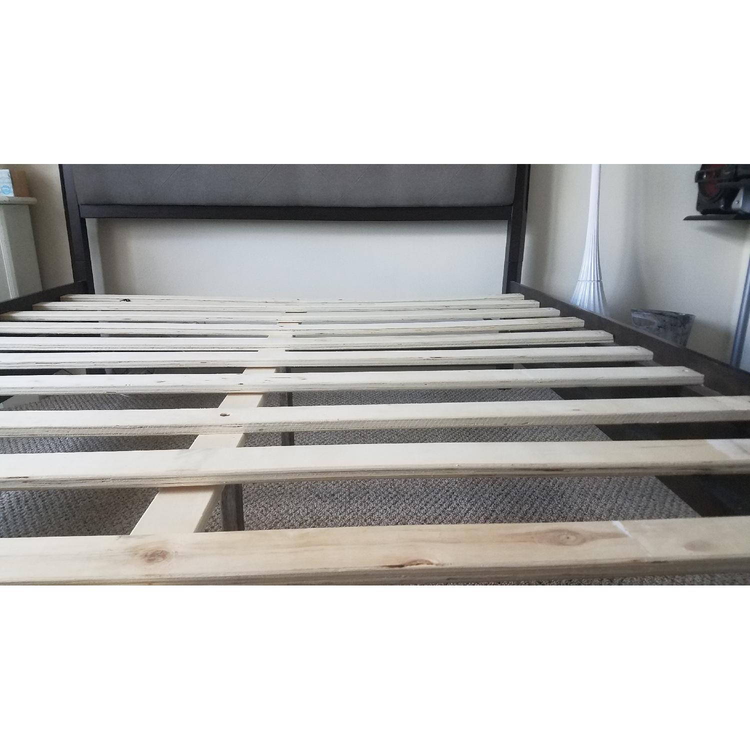 Raymour & Flanigan Merlot Wood Bed w/ Tufted Headboard - image-15