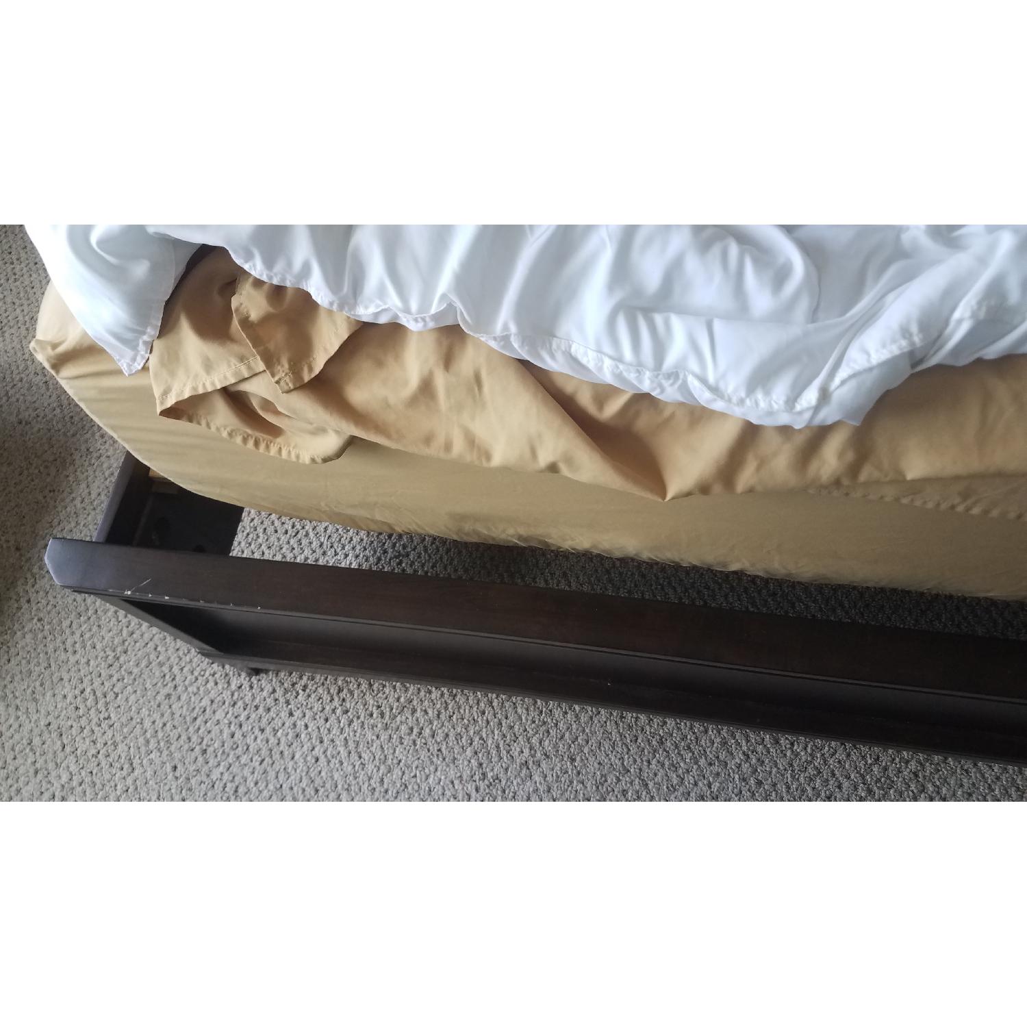 Raymour & Flanigan Merlot Wood Bed w/ Tufted Headboard - image-12