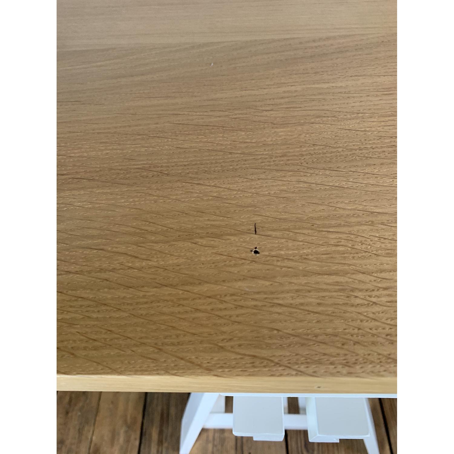 Wooden Desk w/ White Trestle Legs - image-2