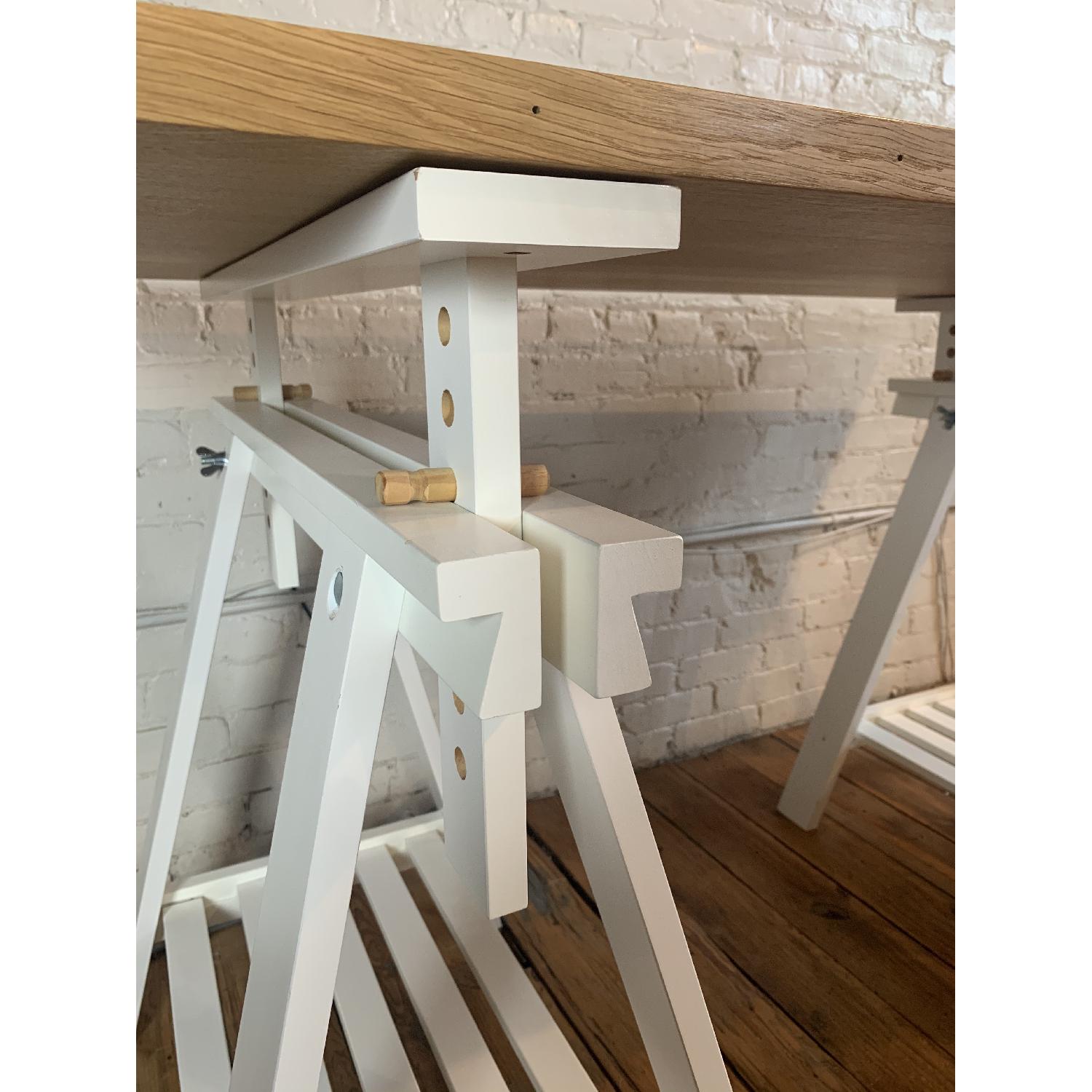 Wooden Desk w/ White Trestle Legs - image-4