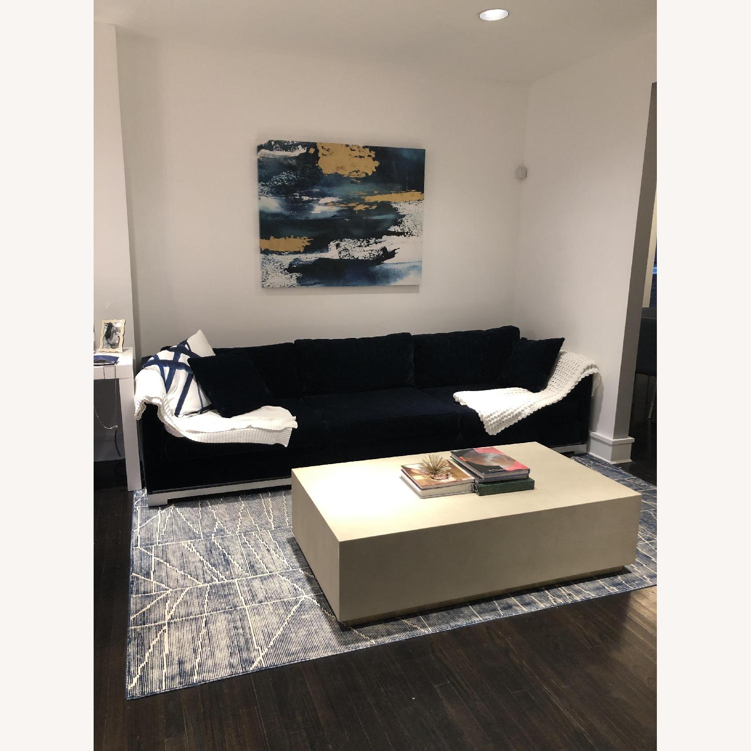 West Elm Erased Lines Wool Rug in Blue Lagoon - image-3