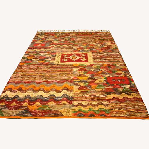 Used Kilim Rugs Handmade Moroccan Wool Kilim Rug for sale on AptDeco