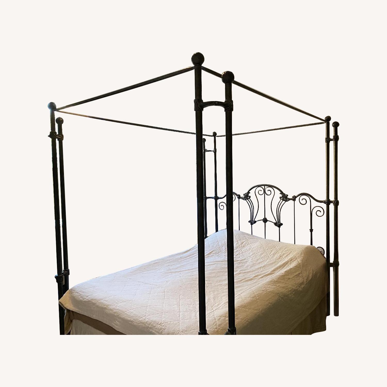 Metal FourPoster Canopy Queen Bed AptDeco