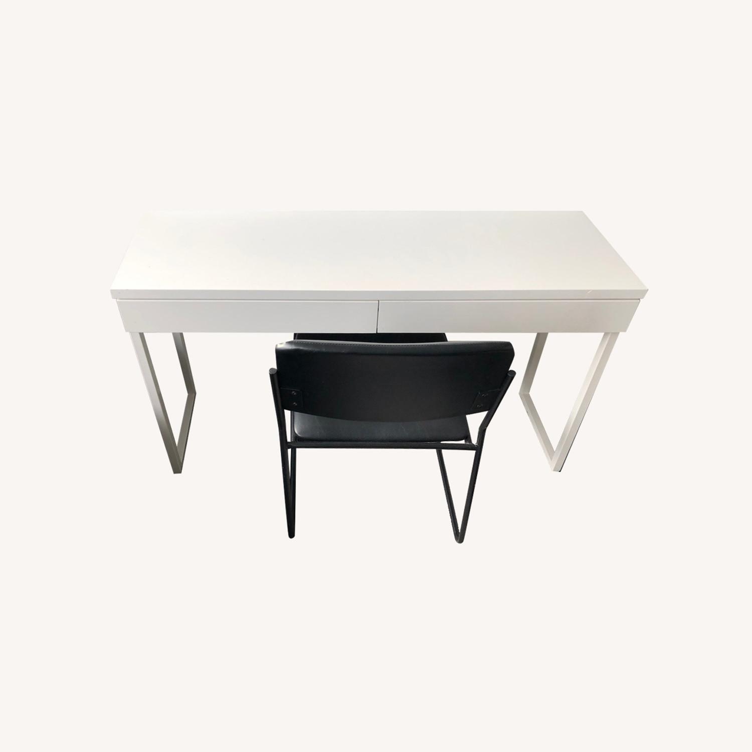 Ikea Besta Burs White Desk & Desk Chair AptDeco