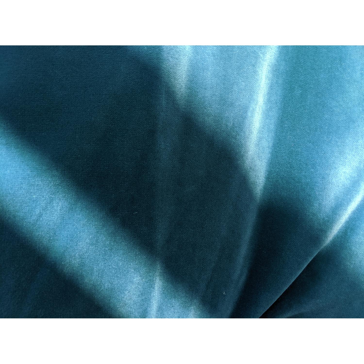 Bespoke English Turquoise Velvet Sofa - image-4