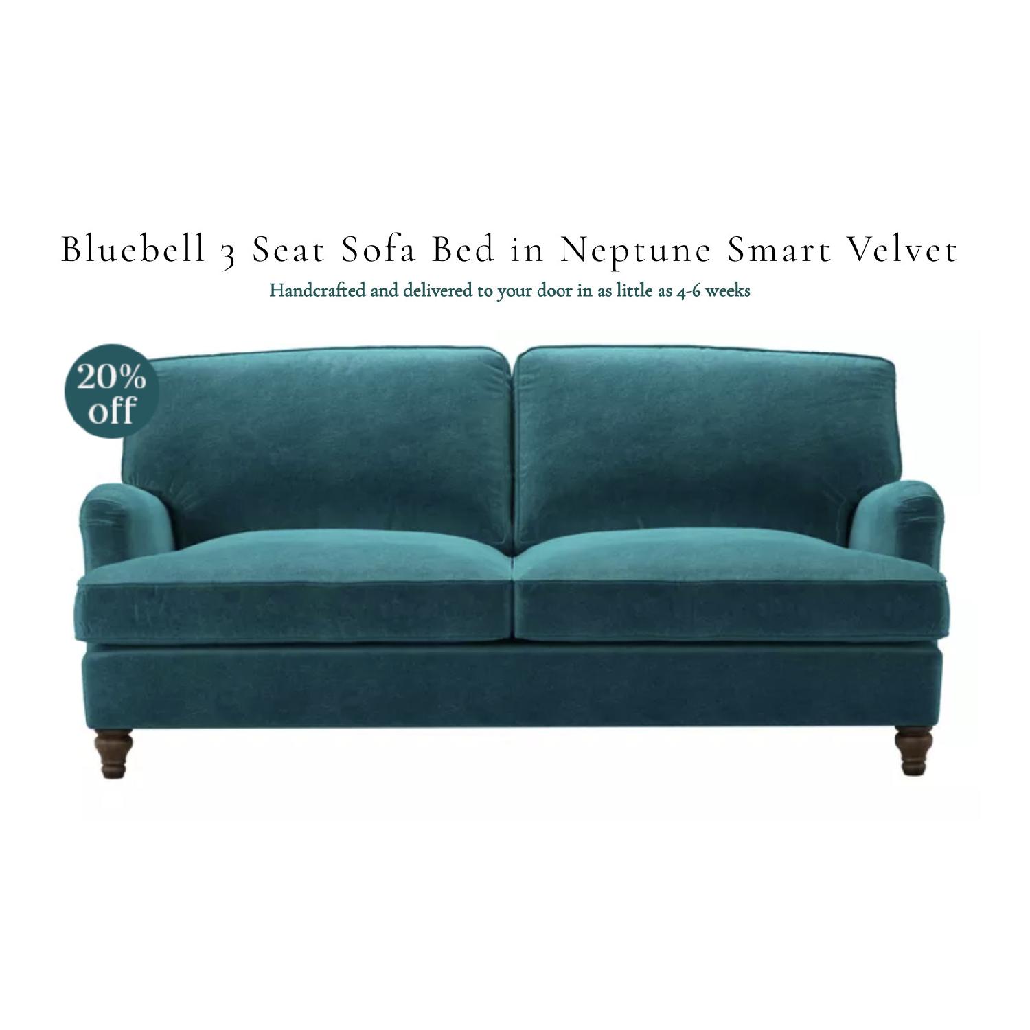 Bespoke English Cotton Velvet Sofa - image-0