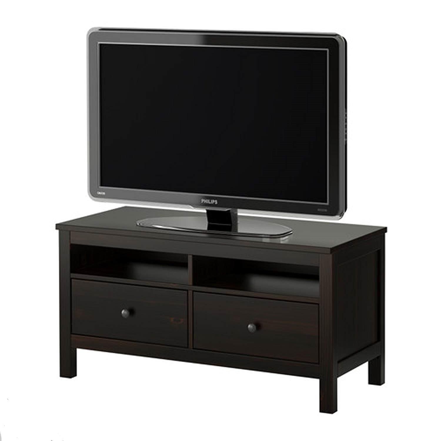 Ikea Hemnes Black TV Stand AptDeco