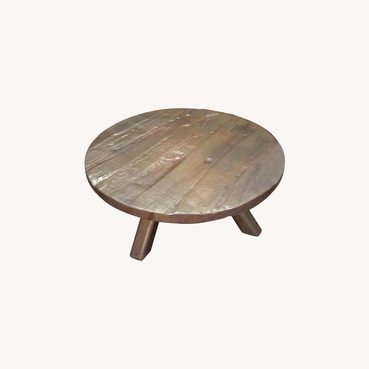 Anthropologie Gold Recycled Wood Coffee Table - image-0