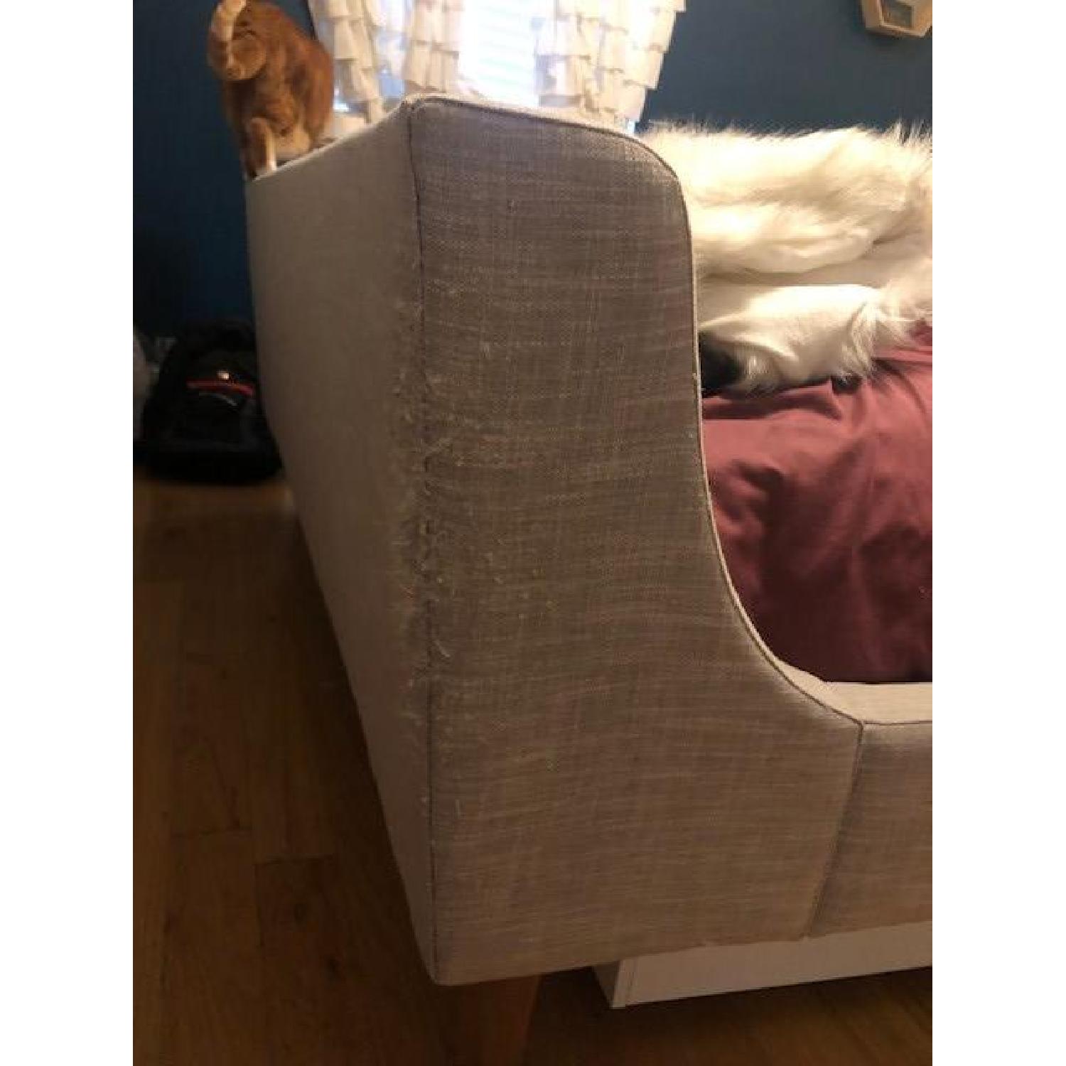 West Elm Upholstered Queen Sleigh Bed - image-5