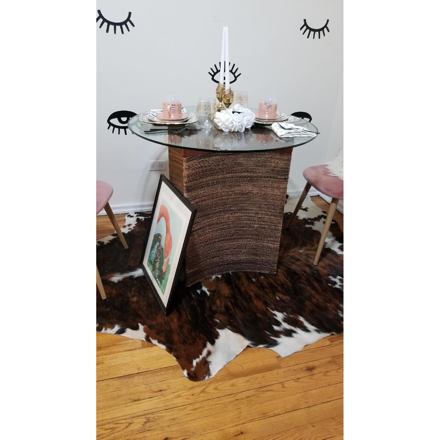 Pier 1 Round Glass Top & Seagrass Base Dining Table - image-4