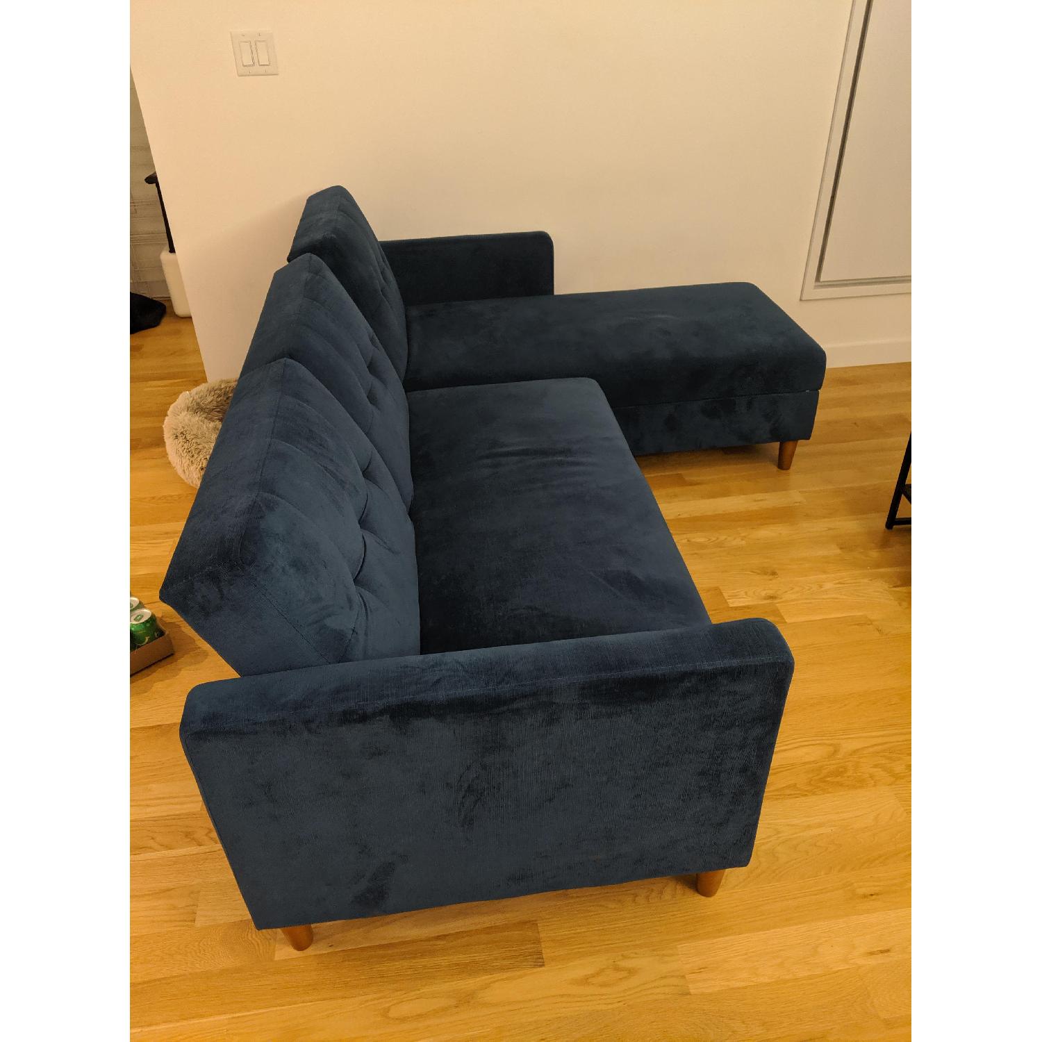 Hephzibah Blue Sleeper Sectional Sofa - image-3