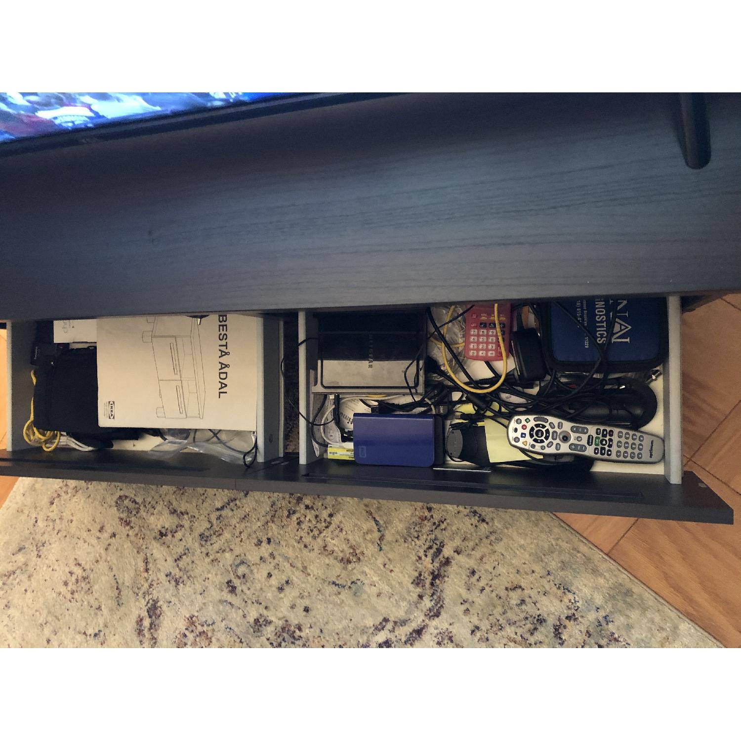 Ikea Black TV Stand w/ Storage - image-3