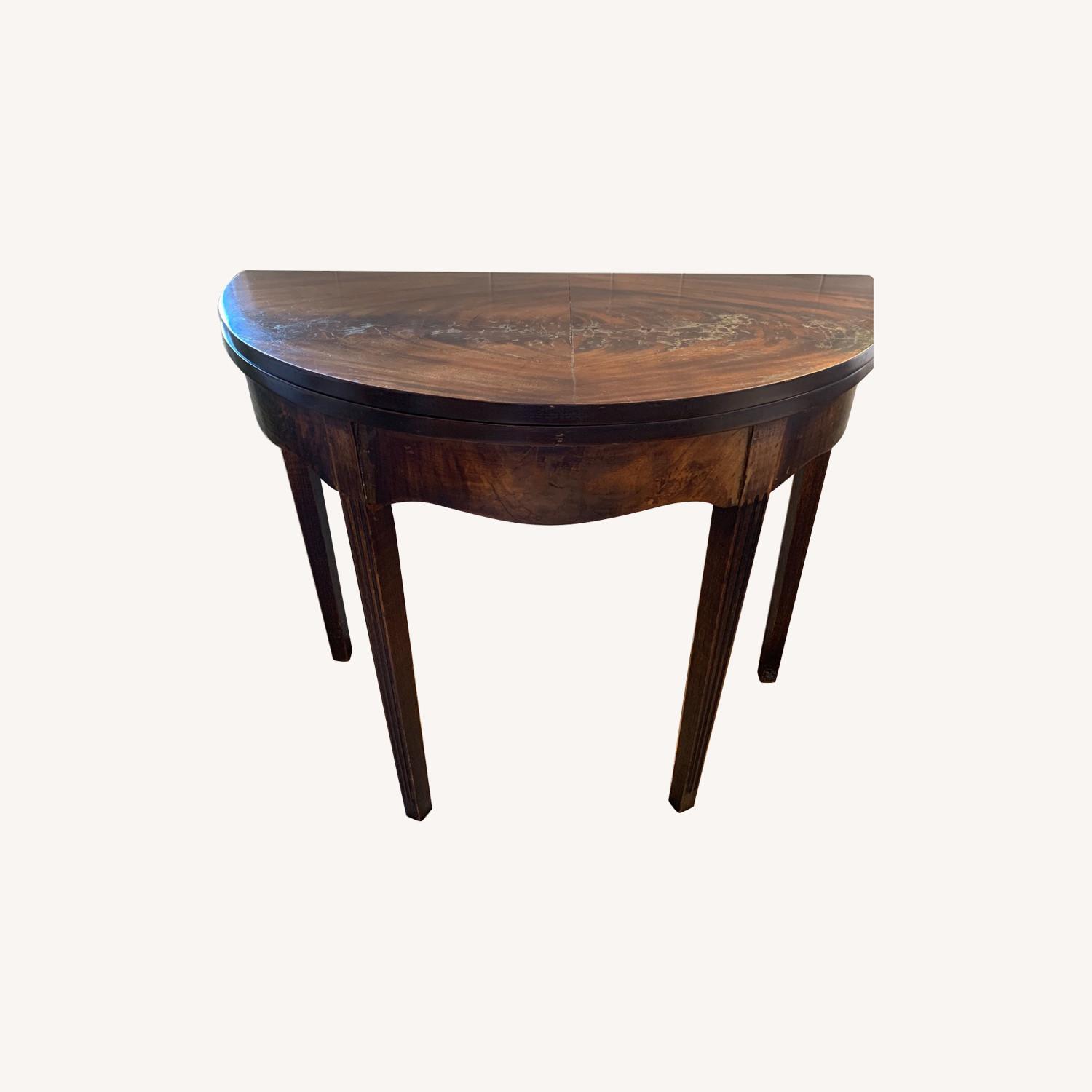 Antique Solid Wood Folding Table - image-6