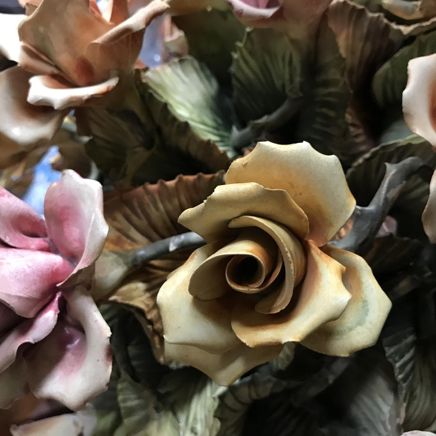 Vintage Capodimonte Porcelain Flower Basket - image-10