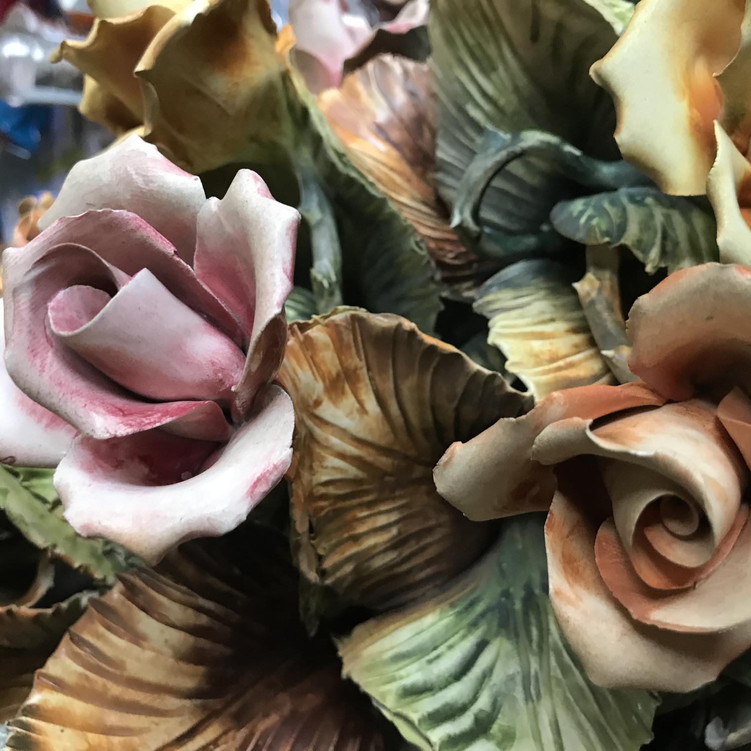 Vintage Capodimonte Porcelain Flower Basket - image-9