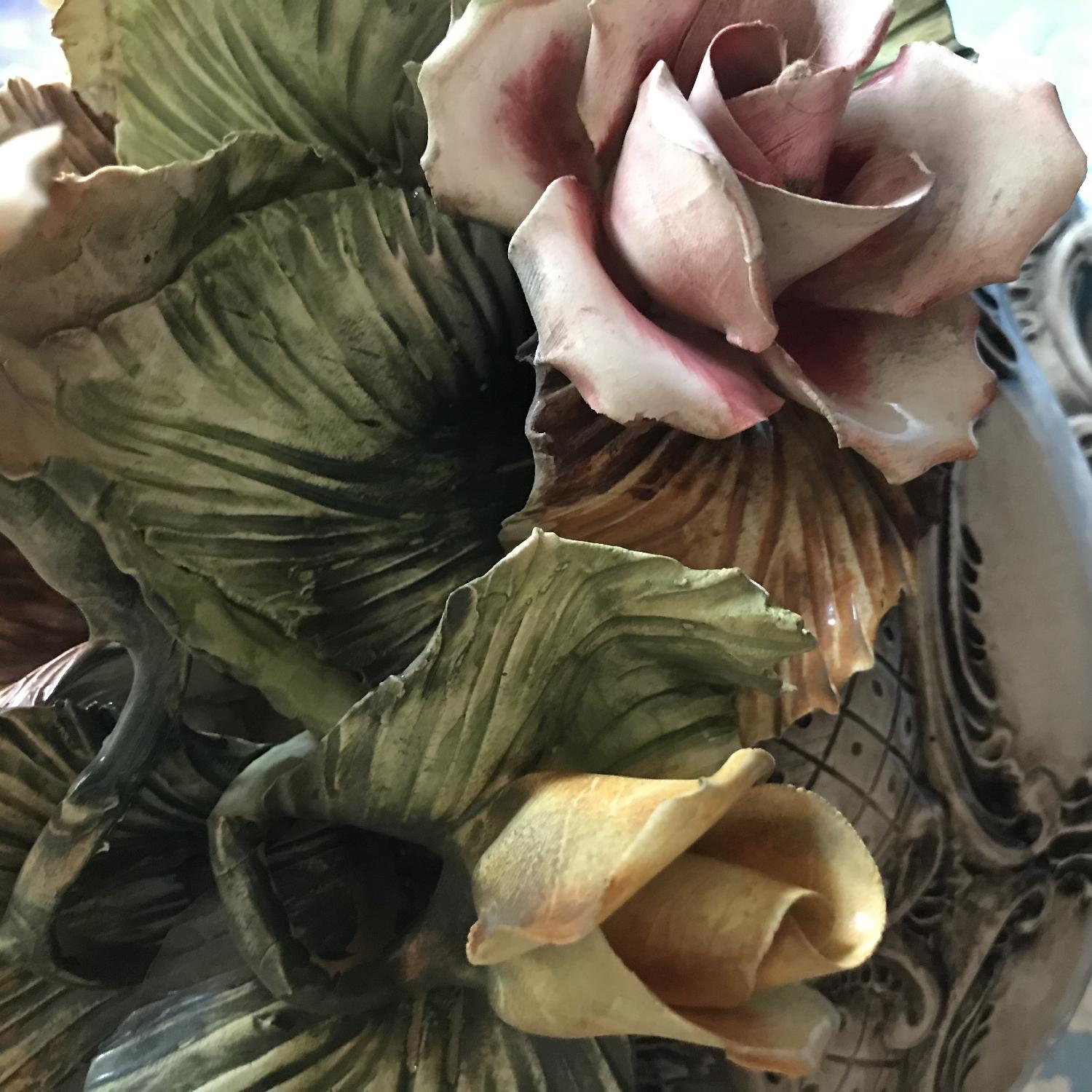 Vintage Capodimonte Porcelain Flower Basket - image-7