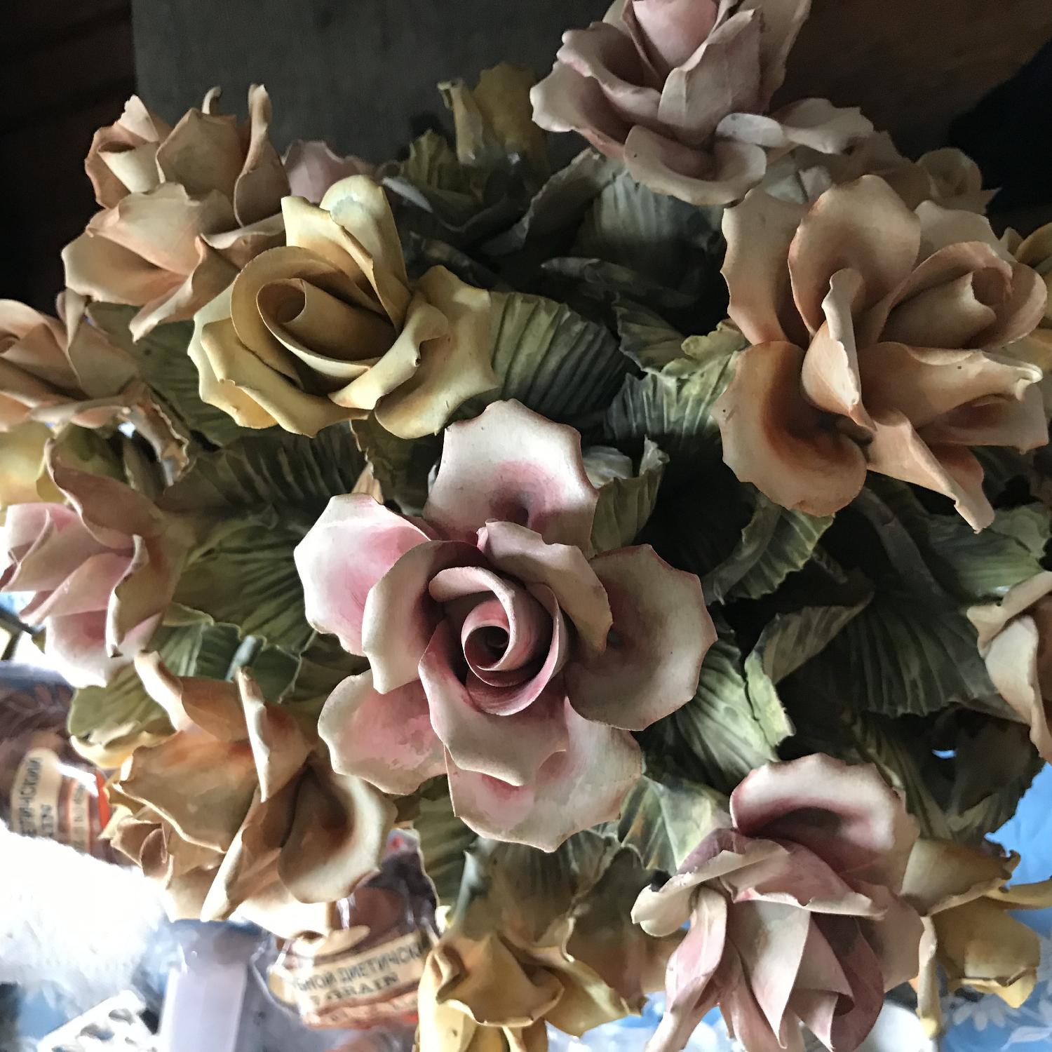 Vintage Capodimonte Porcelain Flower Basket - image-12