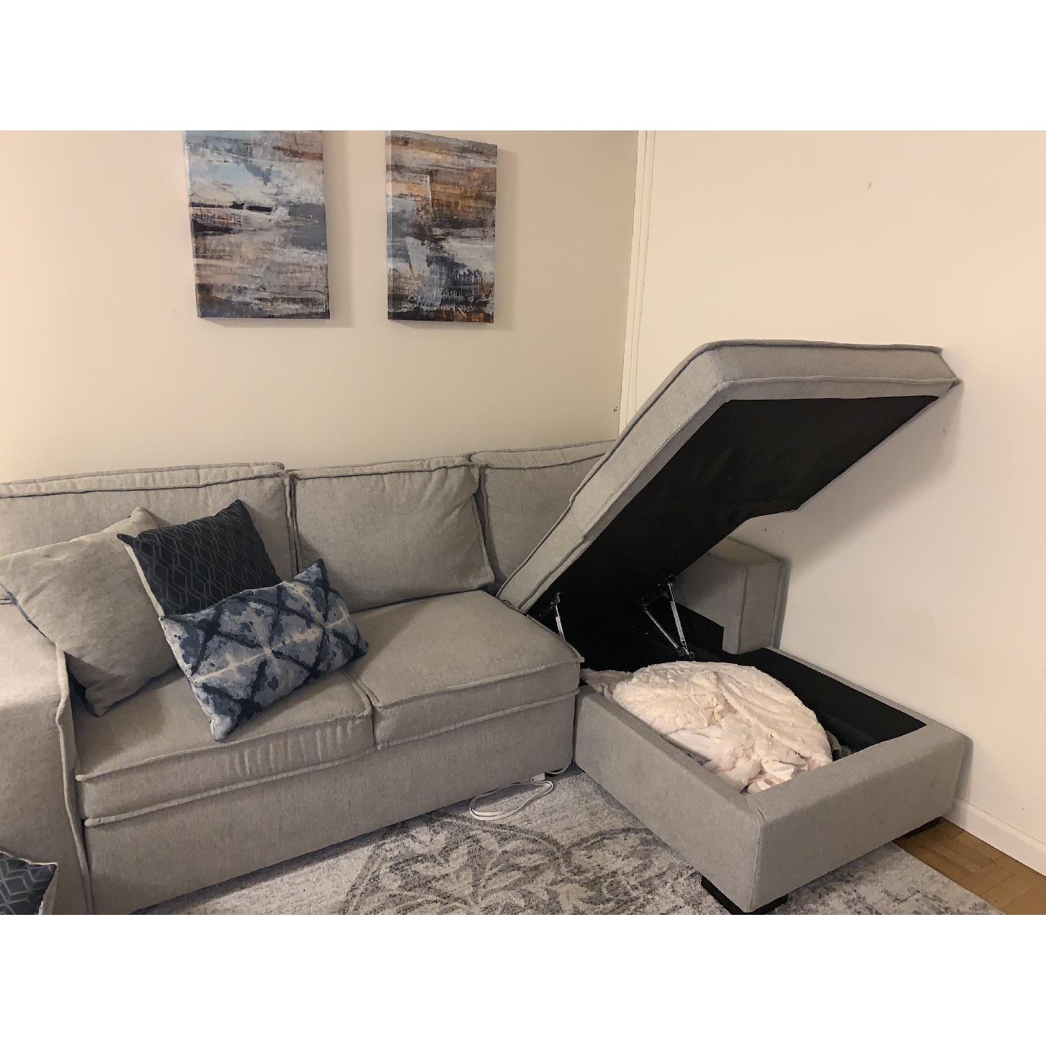 Bob's Grey Sleeper Sectional Sofa - image-3