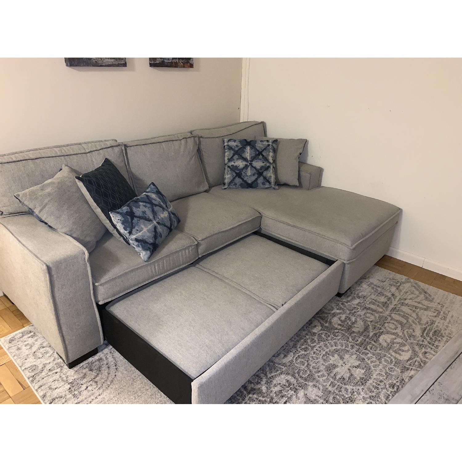 Bob's Grey Sleeper Sectional Sofa - image-4