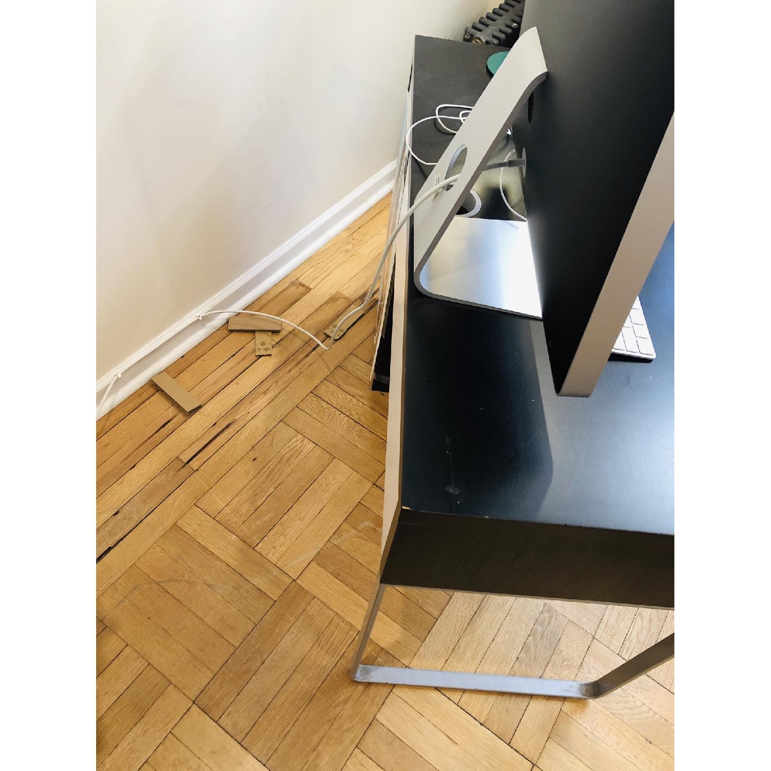 Black & White Wooden Study Desk w/ Gloss White Drawers - image-6