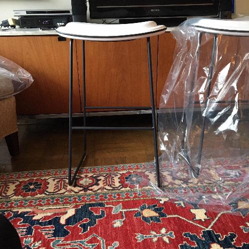 Used Cappellini Jasper Morrison White Leather Stools for sale on AptDeco