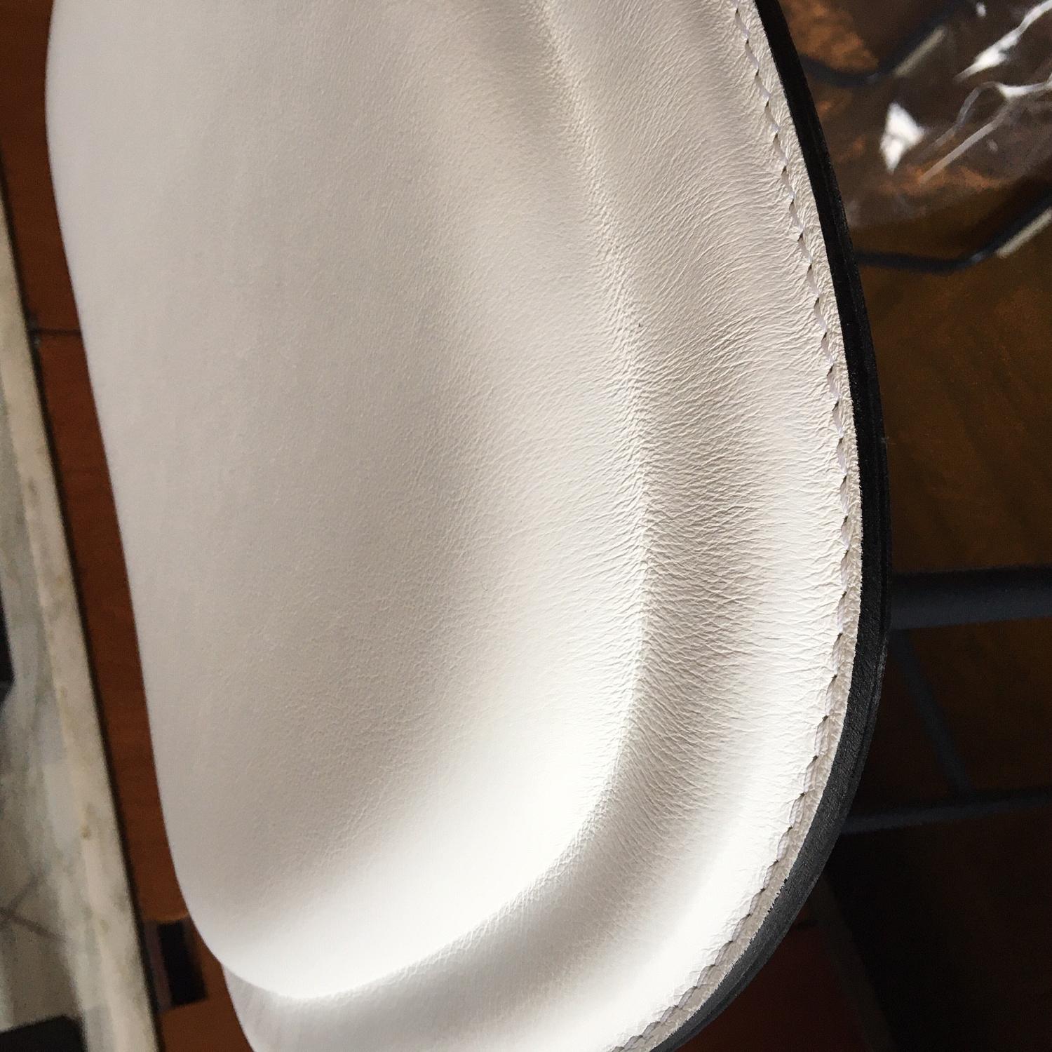 Cappellini Jasper Morrison White Leather Stools - image-2