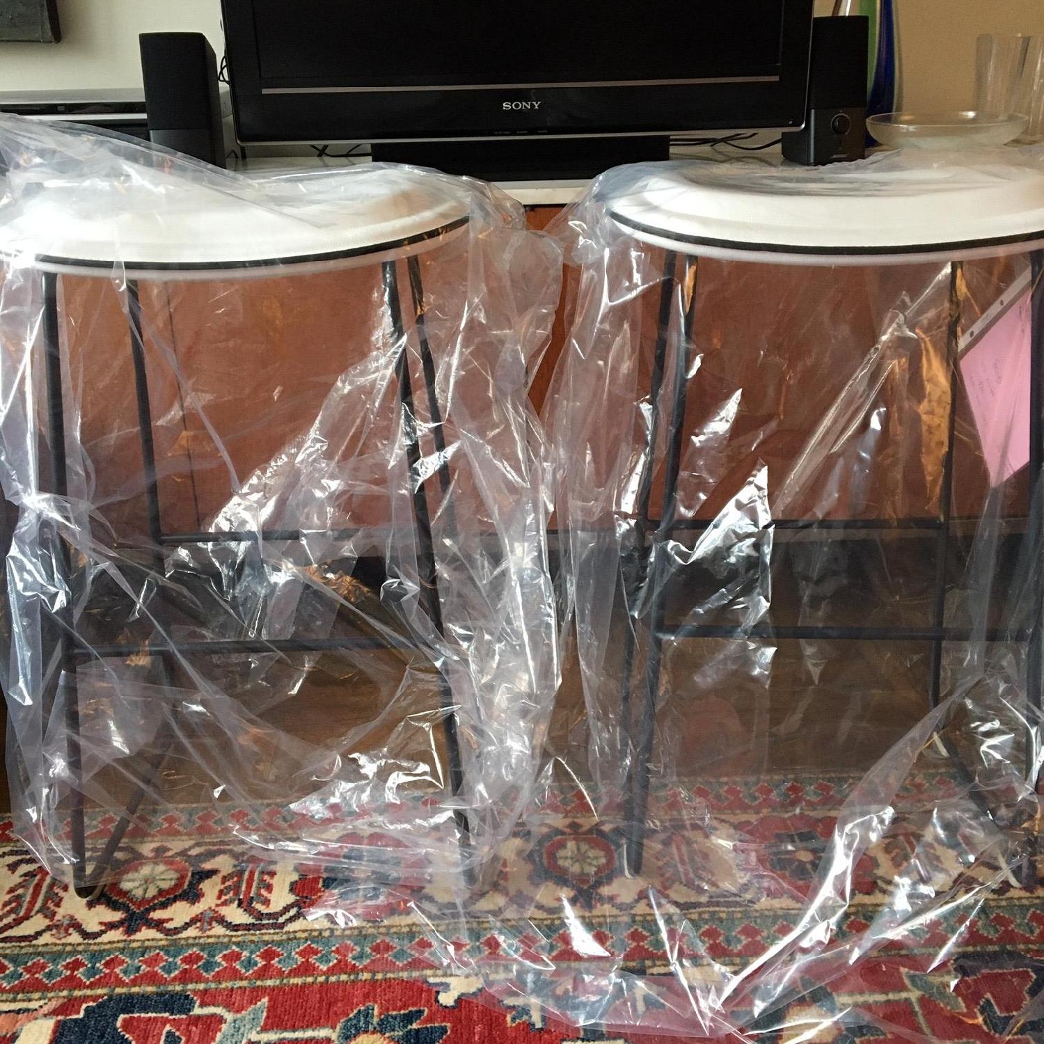 Cappellini Jasper Morrison White Leather Stools - image-5